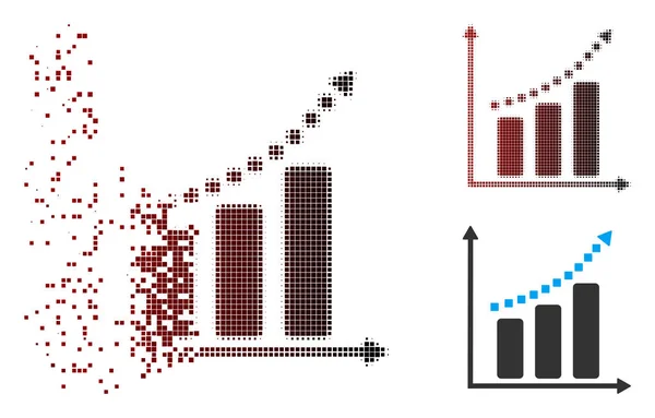 断片化されたピクセルのハーフトーンの肯定的な傾向のアイコン — ストックベクタ