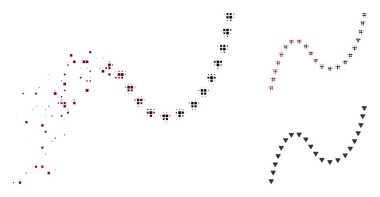 Piksel yarı ton eriterek noktalı eğri simgesi