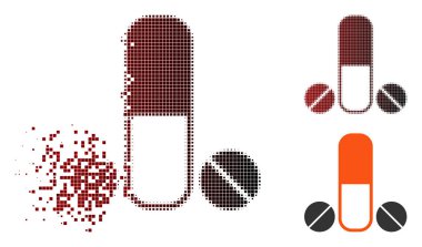Eriterek piksel yarı ton erkek ilaç simgesi