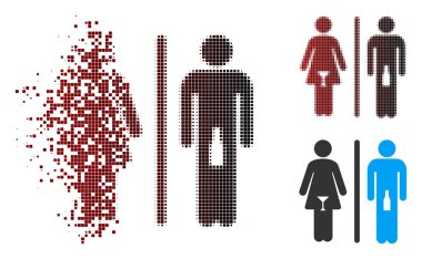 Ayrıştırılmış piksel yarı ton Wc kişi simgesi