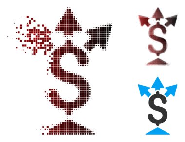 Kaybolan piksel yarı ton Split ödeme simgesi