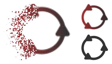 Eriterek piksel noktalı resim döndürme simgesi