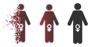 Işıltı piksel yarı ton erkek iktidarsızlık simgesi