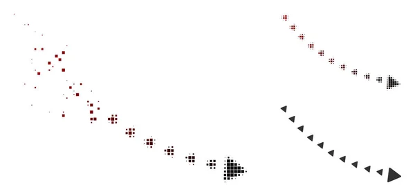 Ícone de tendência de declínio pontilhado de meio tom de pixel dissipado — Vetor de Stock