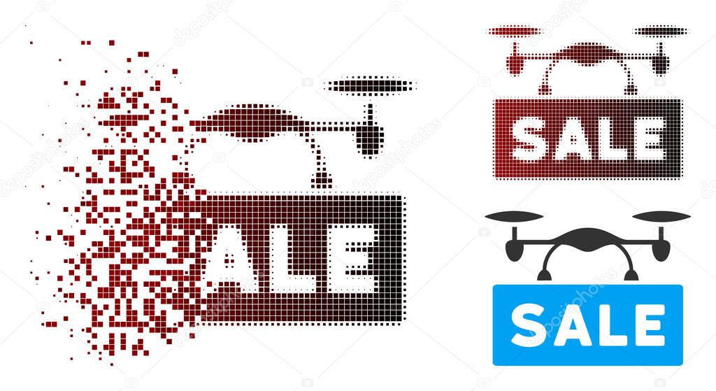 Dissolved Pixel Halftone Airdrone Sale Icon