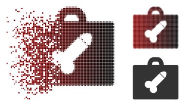 Dissolving Pixel Halftone Dildo Toolbox Icon