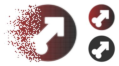 Işıltı piksel yarı ton ereksiyon simgesi