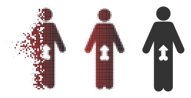 Tahribe piksel yarı ton erkek Potence simgesi