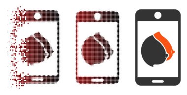 Dağınık piksel yarı ton telefon erotik memeler simgesi
