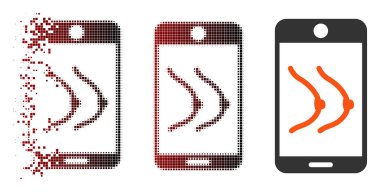 Hareketli piksel yarı ton mobil Erotics göğüsleri simgesi