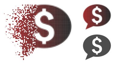 Eriterek piksel yarı ton banka ileti simgesi