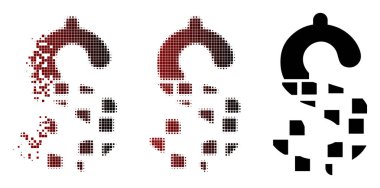 Dağınık piksel yarı ton dolar simgesi yok