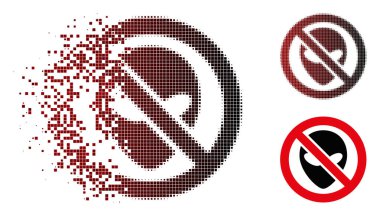 Uzaylı simgesi yasak tahribe piksel noktalı resim