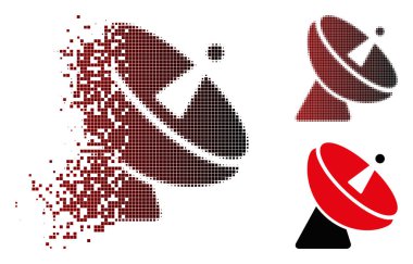 Çözünmüş piksel yarı ton radyo teleskop simgesi