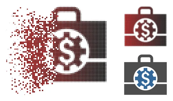 Geraspte Pixel Halftone Bank carrière opties pictogram — Stockvector