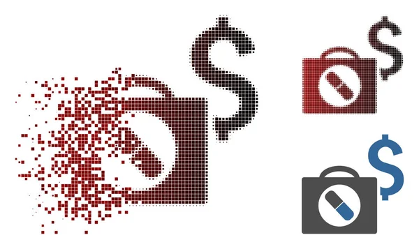 Rozložené Pixel polotónů lékařské obchodní ikonu — Stockový vektor