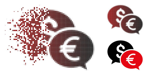 Искра пикселя полутональный перевод валюты значок чата
