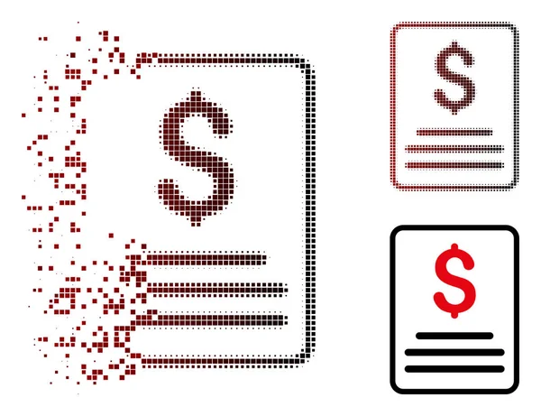 Zersetzte Pixel-Halbton-Rechnung Budget-Symbol — Stockvektor