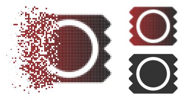 Dağınık piksel yarı ton prezervatif paket simgesi