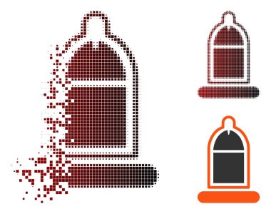Dust Pixel Halftone Condom Penis Icon