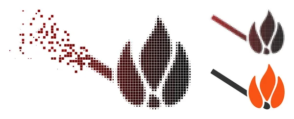 Disolver Pixel Halftone Burn icono del partido — Vector de stock