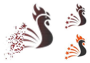 Tahribe piksel yarı ton horoz Fireworks simgesini