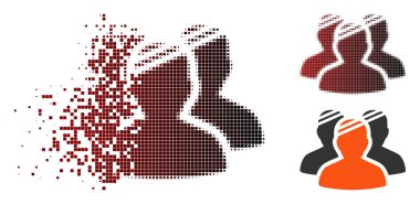 Ayrıştırılmış piksel yarı ton hasta grubu simgesi