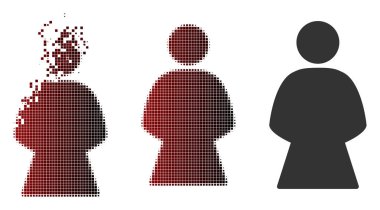 Eriterek piksel yarı ton kadın simgesi