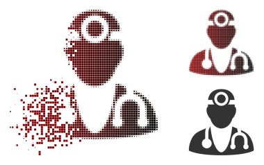 Dağınık piksel yarı ton vizyon Doktor simgesi