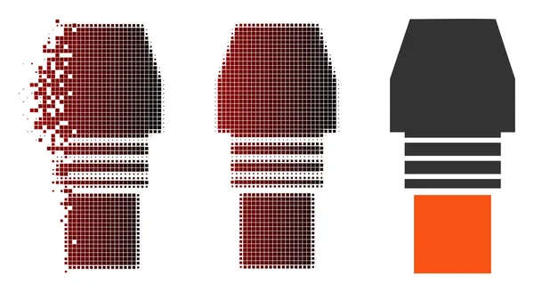 Stof Pixel Halftone gasbrander Nozzle pictogram — Stockvector