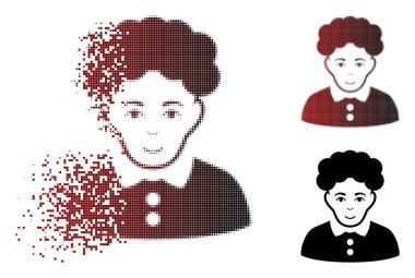 Işıltı Pixelated yarı ton esmer kadın simgesi