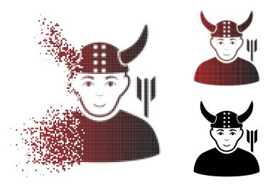 Kırık noktalı yarım ton boynuzlu savaşçı simgesi