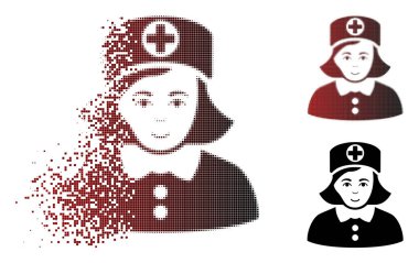 Eriterek nokta yarı ton hemşire simgesi