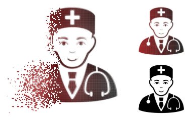 Kırık Pixelated yarı ton hekim simgesi