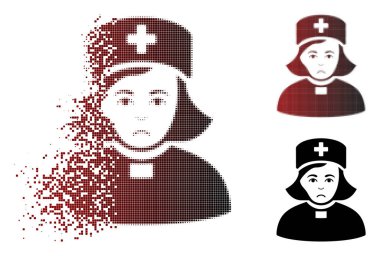 Mutsuz tahribe piksel yarı ton kilise erkek doktor simgesi