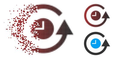 Parçalanmış Pixelated noktalı resim Restore saat simgesi