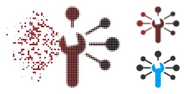 Shredded Pixel Halftone Service Relations Icon clipart