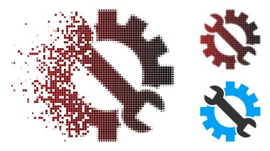 Piksel yarı ton hizmet Araçlar simgesi dağılmakta