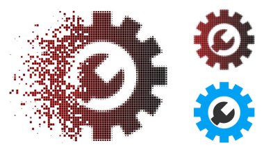 Yarı ton hizmet Araçlar simgesi toz noktalı