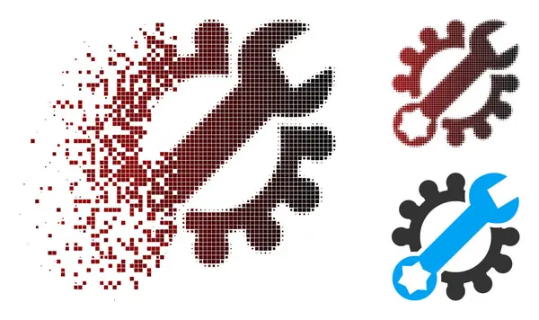 Hasarlı Pixelated yarı ton hizmet Araçlar simgesi