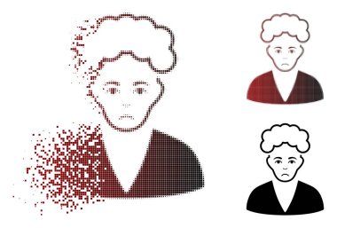 Zavallı kaybolan piksel yarı ton sarışın çocuk simgesi