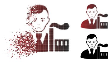 Ne yazık ki çürümüş Pixelated yarı ton kapitalist oligark simgesi