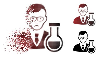 Dolor rendelenmiş piksel yarı ton kimyager simgesi