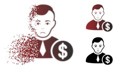 Dolor Pixelated yarı ton ticari avukat simgesi dağınık