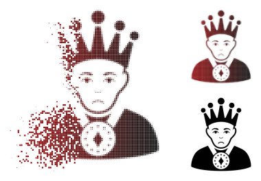 Piksel yarı ton Kral simgesi hareket dolor