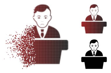 Ne yazık ki Pixelated yarı ton politikacı simgesi hareket