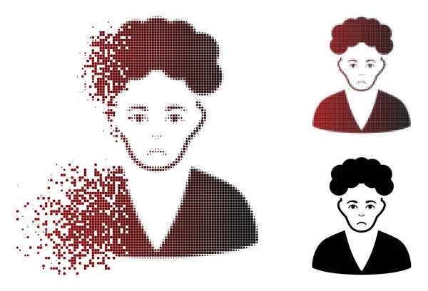 Dommage dissolution Pixel demi-teinte Brunette Boy Icône — Image vectorielle