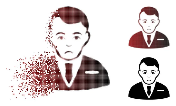 Pitiful dispersé Pixel demi-ton homme d'affaires Icône — Image vectorielle