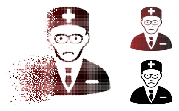 Dolor Moving Pixel Halftone Head Physician Icon