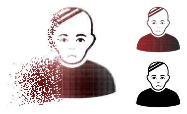 Печальная рассеянная икона полутонального пациента — стоковый вектор